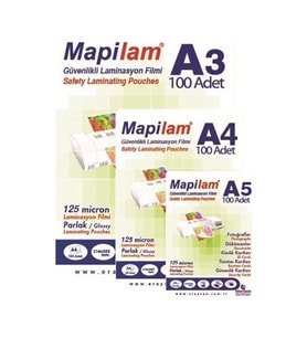 Mapilam A5 100'Lü 12Mic 154X216 Parlak Laminasyon Filmi