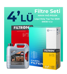 Filtron Citroen DS4 1.2 Benzinli Filtre Bakım Seti Liqui Moly Motor Yağlı (2022-2024) 4 Lü