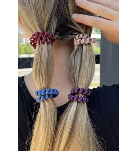 Caş Dekorasyon 4'lü Karışık Renk Helezon Lastik Toka
