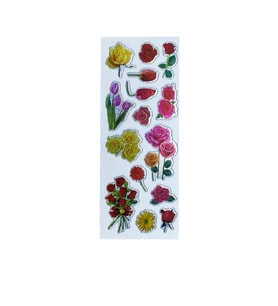 Sticker Kabartmalı Stiker Defter, Planlayıcı Etiket Gül (cb247) 16x7 cm