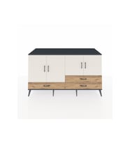 Kronos Konsol 5 Raflı 3 Çekmeceli 4 Kapaklı 176x59x99 Antrasit-Aytaşı/Çam