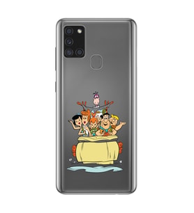 Samsung Galaxy A21S Uyumlu Taş Devri Tasarımlı Şeffaf Telefon Kılıfı