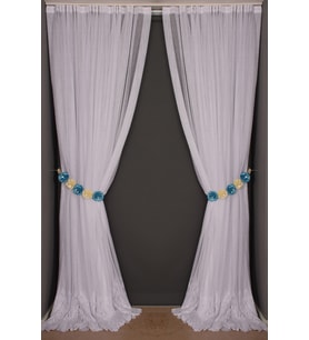 GENİŞ ETEK MODEL  KIRIK BEYAZ RENK TEK KANAT Hazır Pileli Fon Perde 300*260