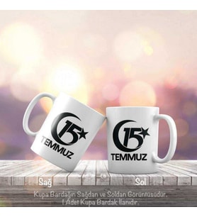 15 Temmuz Baskılı Yazılı Kupa Bardak Tasarım Hediyelik
