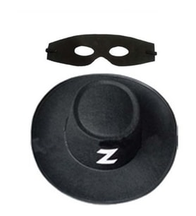 Zorro Şapka Maske Set Yetişkin (Çok Renkli)