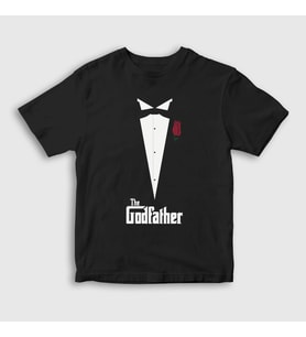 Presmono Unisex Çocuk Siyah Tuxedo Film Baba The Godfather T-Shirt 252227tt