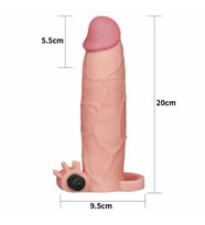 Penis Uzatıcı Büyütme Prezervatif Olarak Kullanılan Titreşimli 7 cm Uzatmalı Penis Kılıfı