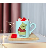Winnie The Pooh Tasarımlı Kişiye Özel Yeşil Türk Kahvesi Fincanı