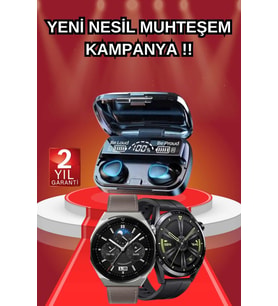 İkili Set Akıllı Saat Ve Bluetooth Kulaklık Kablosuz Uzun Pil Ömrü Spor Modları