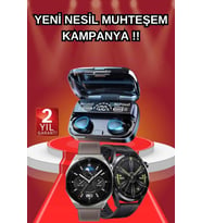 İkili Set Akıllı Saat Ve Bluetooth Kulaklık Kablosuz Uzun Pil Ömrü Spor Modları
