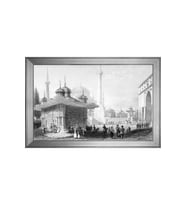 Eski İstanbul Motifli Kanvas Tablo 50 x 70 cm Silver Çerçeve