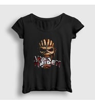 Presmono Kadın Siyah Bite Iron Maiden T-Shirt 85409tt