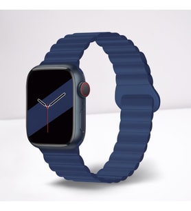 Cosmostech Akıllı Saat Watch için Uyumlu 42MM 44MM 45MM 49MM 1/2/3/4/5/6/se/7/8/ultra Magnetli Kordon ve Kayışı Koyu Lacivert