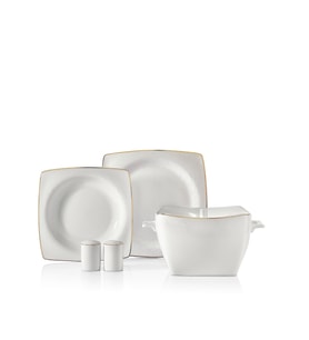 Korkmaz Bone Selection 60 Parça Kare Yemek Takımı A8433