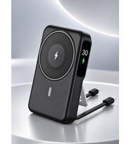 10000mAh 22.5W MagSafe Powerbank Type-C Lightning Kablolu Kablosuz Standlı LCD Telefon Saat Şarj Pro