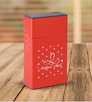 BK Gift Kişiye Özel İsimli Kırmızı Touch/Slender Boy Metal Sigara Kutusu-4