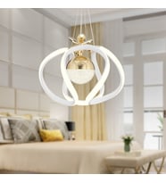 Pelin Tekli Beyaz Gold 3 Renkli 39 Watt Ledli Modern Oturma Odası, Koridor, Salon Led Avize