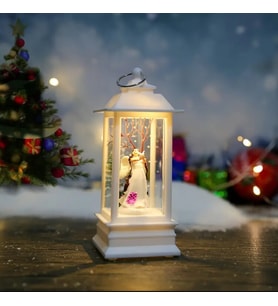Küçük Melek Tutma Güvercini / Beyaz Noel Kare Rüzgar Işığı Elektronik Şamdan Lamba