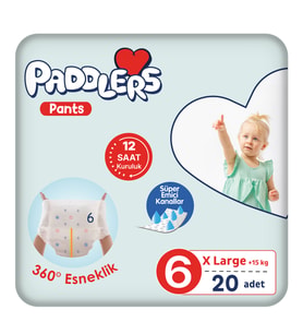 Paddlers Külot Bebek Bezi 6 Numara X-Large 20 Adet (15+Kg) Eko Paket