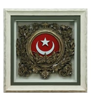 e38 EL İŞÇİLİĞİ AY YILDIZ KAĞIT RÖLYEF TABLO 66x66 CM - 6331