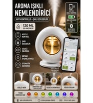 Ultrasonik Hava Nemlendirici Aroma Difüzör 120ml USB ve Pilli Çalışan Uygulama Kontrolü Zaman Ayarlı ( Beyaz )