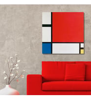 Tekli Kare Kanvas Tablo Piet Mondriaan 1926 Composition 2