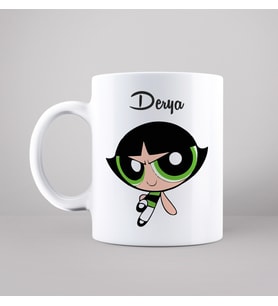 Power Puff Girls Buttercup Tasarımlı Kupa Kişiye Özel