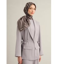 Armine Tivil İpek Eşarp 9351-86 Gri Karışık Desen