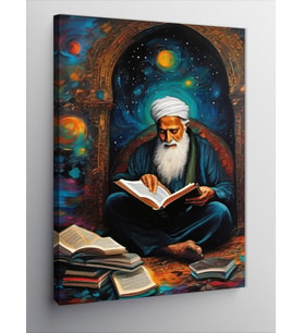 Kanvas Tablo Kur'An Okuyan Yaşlı Adam