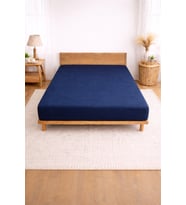 Bessy Penye Fitted Lastikli Çarşaf %100 Pamuk Kumaş TekÇift Kişilik Battal King Size (Lacivert)