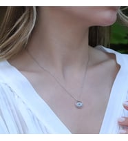 Yuvarlak Göz Modeli Zirkon Taşlı Gümüş Kolye