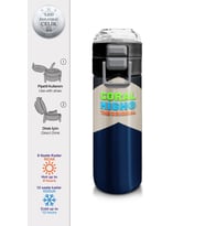 Coral High 500 ml Lacivert Koyu Gri Bej Desenli  - Erkek Çocuk Paslanmaz Çelik Okul Termosu/Suluk/Matara