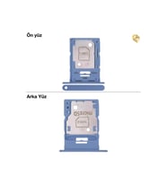 Uyumlu Galaxy A15 Sim İç Yuvası Çiftli Mavi Çiftli sim yuvası ikili sim tepsisi çiftli sim aparatı dual sim çekmecesi