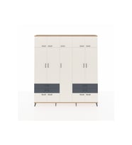 Arges Dolap 12 Raflı 4 Çekmeceli 2 Askılı 220x30x243 Çam-Aytaşı/Antrasit