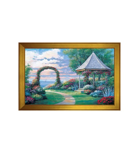 Manzara Temalı Kanvas Tablo 50 x 70 cm Gold Çerçeve