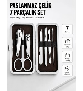 Paslanmaz Çelik Kişisel Bakım Seti – 7 Parça