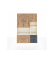 Arges Dolap 9 Raflı 3 Çekmeceli 5 Kapaklı 132x30x195 Aytaşı-Çam/Antrasit