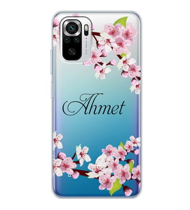 Xiaomi Cerry Rose Tasarımlı Şeffaf Telefon Kılıfı