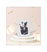Karizmatik Kedi Tasarımlı Kupa Bardak (Beyaz)