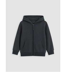 LCW Kids Antrasit Kalın Kapüşonlu Erkek Çocuk Fermuarlı Sweatshirt