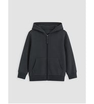LCW Kids Antrasit Kalın Kapüşonlu Erkek Çocuk Fermuarlı Sweatshirt