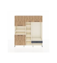 Hyperion Dolap 11 Raflı Tek Çekmeceli 7 Kapaklı 220x44x243 Aytaşı-Çam/Antrasit