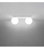 Rsylight Metal Modern Beyaz Opal Camlı Tavan Plofyoner 2 Li Tavan Avize
