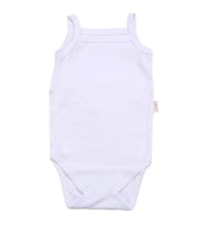 Unisex Beyaz İp Askılı Çıtçıtlı Badi Zıbın