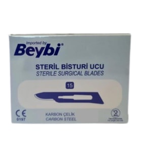 BEYBİ - BİSTÜRİ UCU NO : 15 - 100 ADET - 1 PAKET