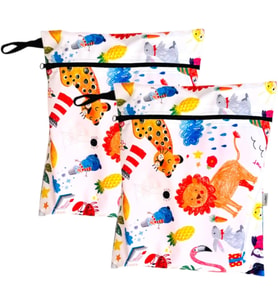 2 Adet, 30 x 35 Cm, Jungle Desen, Sıvı Geçirmeyen Çok Amaçlı Çanta, Ekonomik Set, Yıkanabilir
