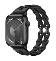 Apple Watch 10/11 42mm-38/40/41mm Kordon Silikon Örgü Ayarlanabilir 2/3/4/5/6/se (Siyah)