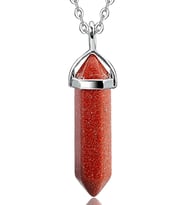 Sertifikalı Çivi Model Yüksek Kalite Doğal Kahverengi Jasper Yıldız Taşı Kolye (Çok Renkli)