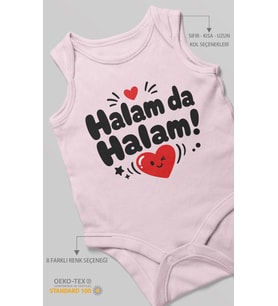 Halam Da Halam! Sıfır Kollu Bebek Zıbını %100 Pamuk