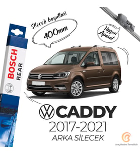 Bosch Rear Arka Silecek Volkswagen Caddy 2017-2021 ile uyumlu (Siyah)